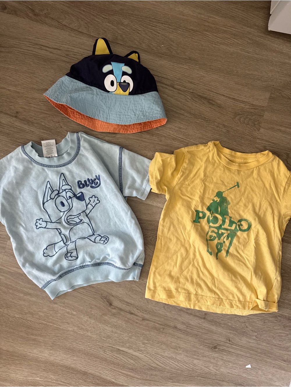 Polo Ralph Lauren Yellow Logo Tee & Blue Character Top Set